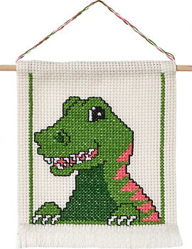 Barn Korsstygn Dinosaurie