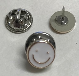 Brosch Pin Vit & Guld Smiley
