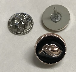 Brosch Pin Svart & Guld Löv