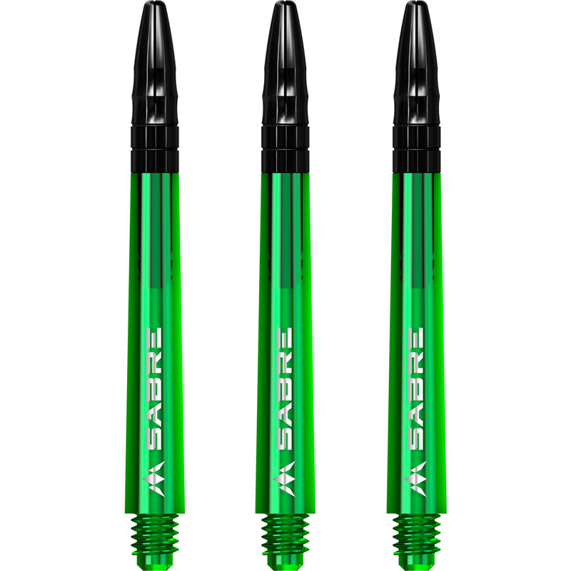 Mission Sabre Dartshafts Green/Black Medium 49mm