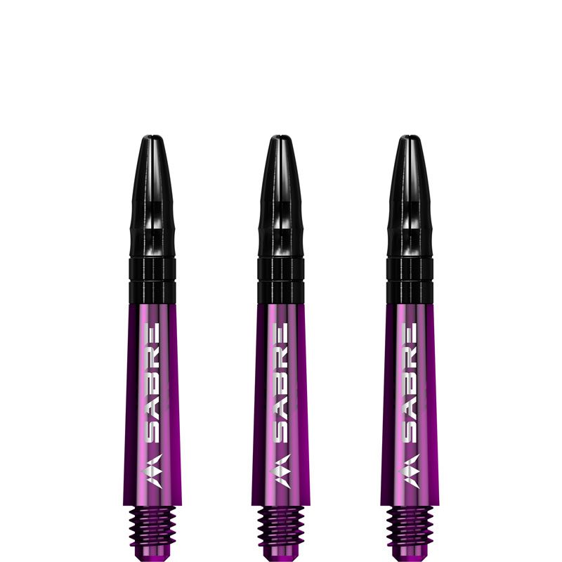 Mission Sabre Dartshafts Purple/Black Short 34mm