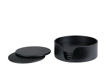 Glasunderlägg svart 6-pack