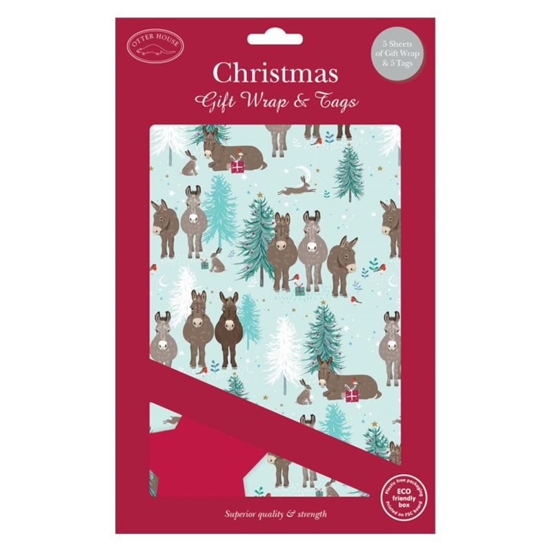 Julpapper Otter House Åsnemotiv Donkey And Friends