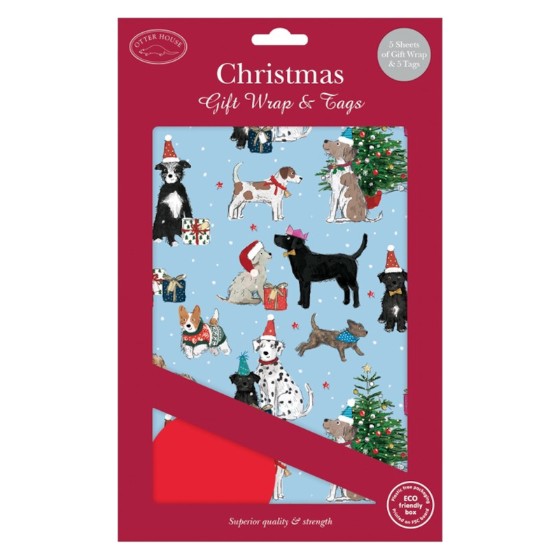 Julpapper Otter House Hundmotiv Dogs At Christmas