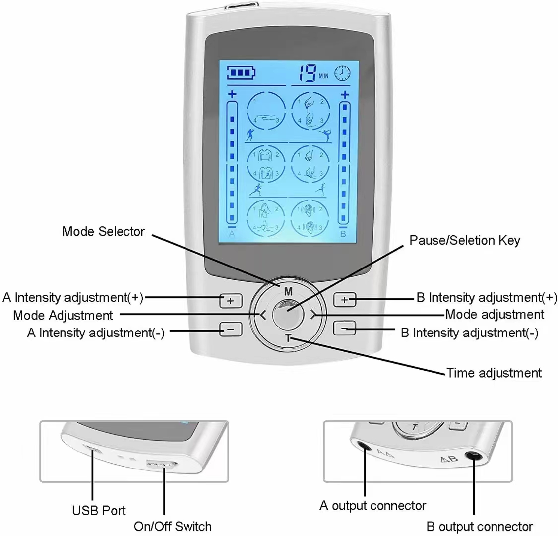 Electronic Massage Device - TENS Silver - 13