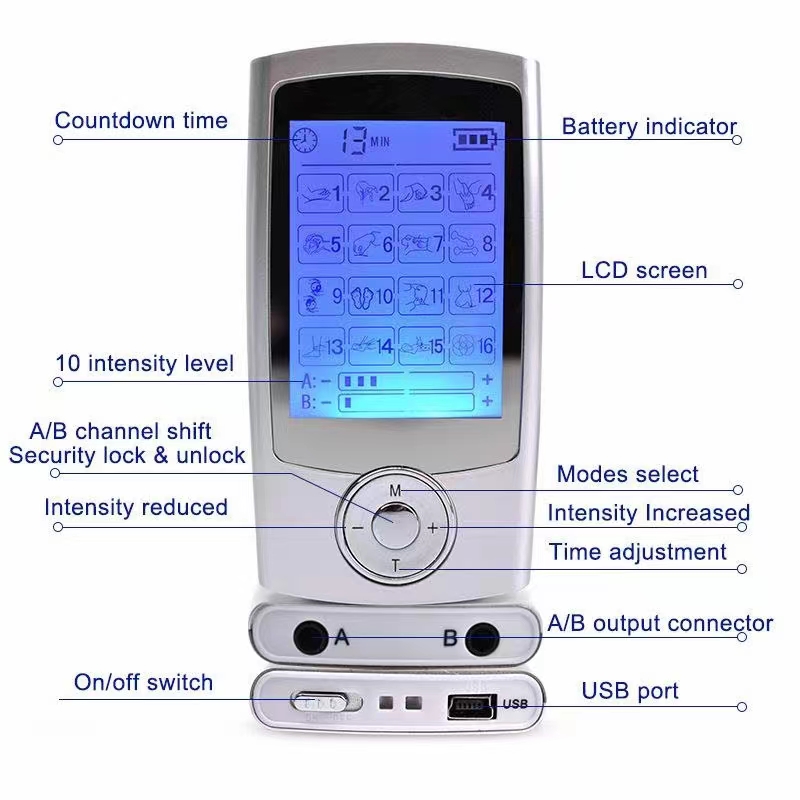 Electronic Massage Device - TENS Silver - 2