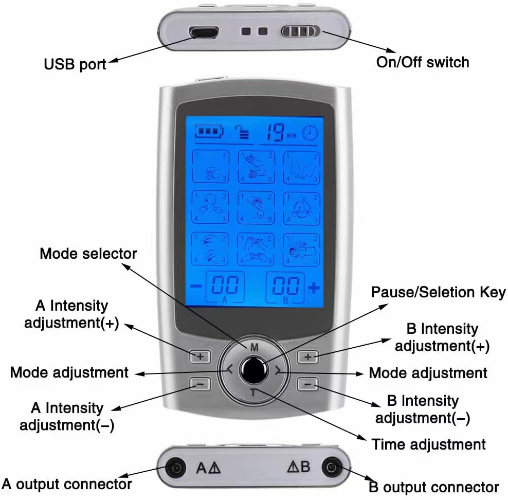 Electronic Massage Device - TENS Silver - 10