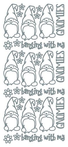 JEJE Peel-Off stickers Gnomie Friends - Silver
