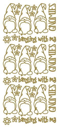 JEJE Peel-Off stickers Gnomie Friends - Gold