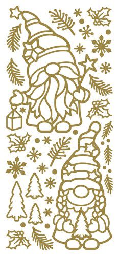 JEJE Peel-Off stickers Gnome Christmas - Gold