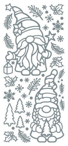 JEJE Peel-Off stickers Gnome Christmas - Silver