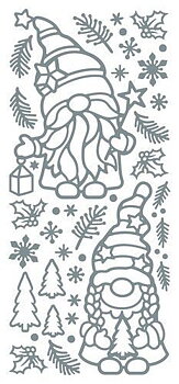 JEJE Peel-Off stickers Gnome Christmas - Silver