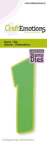 CraftEmotions Impress stamp Die - party number 1