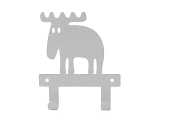Vägghängare Älg 2-krok, grå