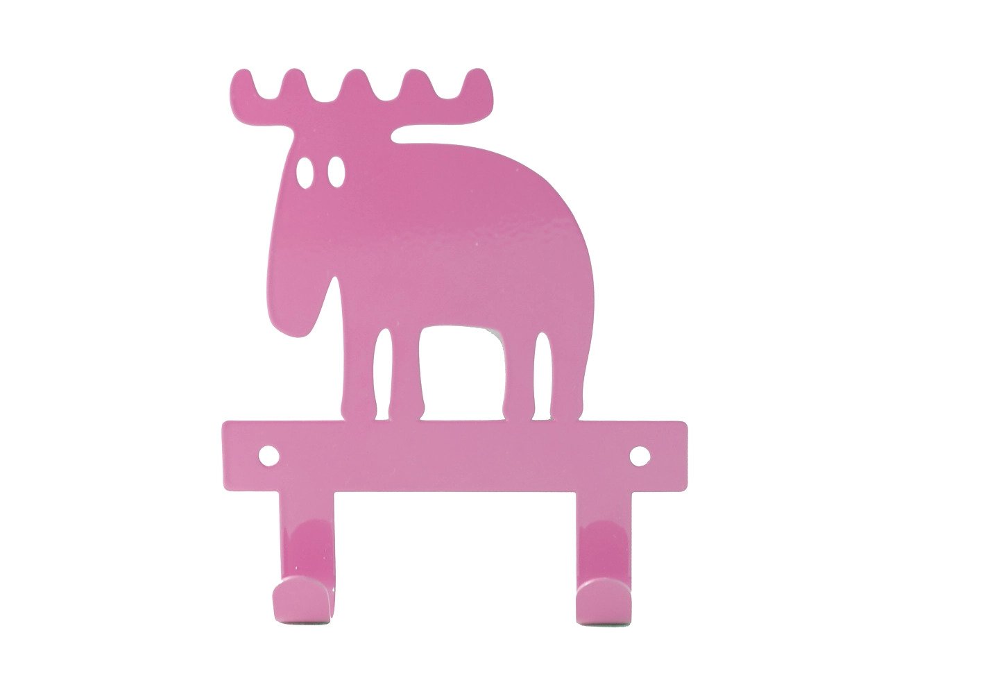 Vägghängare Älg 2-krok, rosa