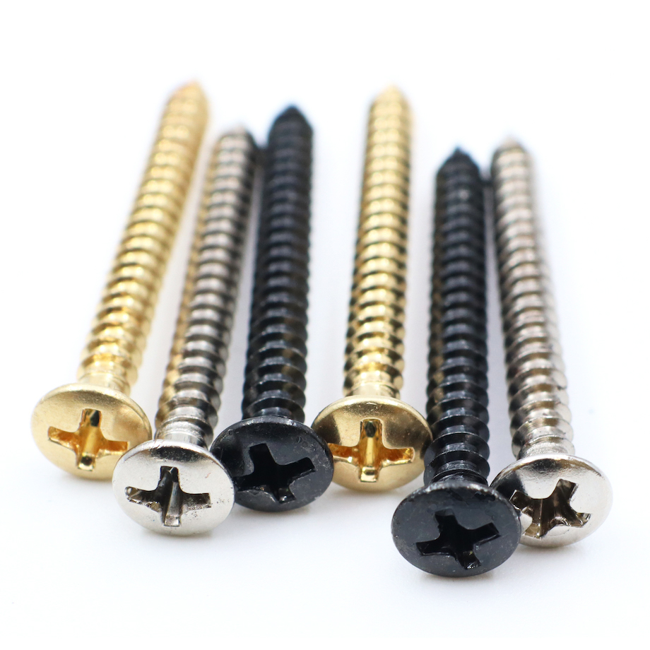 strings.fi - Neck Mounting Screw (Chrome, Black & Gold)