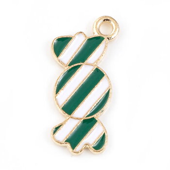 Charm ,  Candy stripe enamel Green