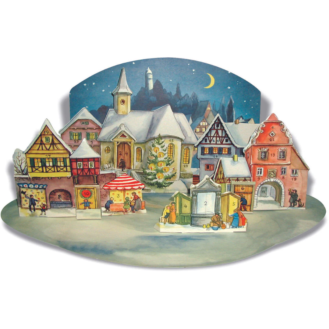 Advent Calendar The Moonlit Village/3D Stad 1955