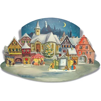 Advent Calendar The Moonlit Village/3D Stad 1955
