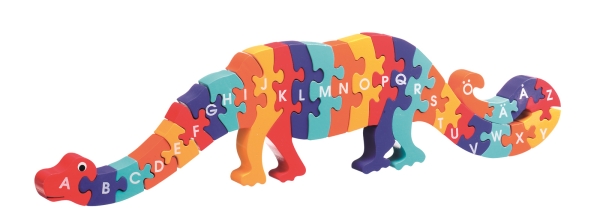 Träpussel dinosaurie i olika färger