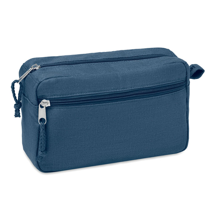 Blå necessär med dragkedja