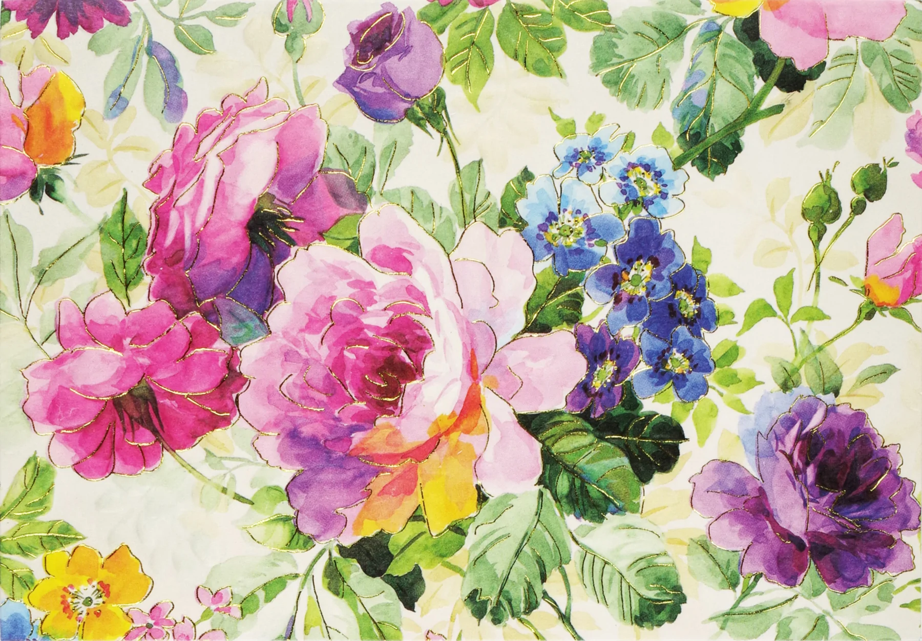 Note Card Peony Garden