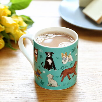 Mug Otter House Dog Motif Dog And Floral