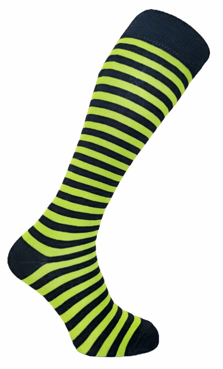 Knästrumpor Black & Green Stripe