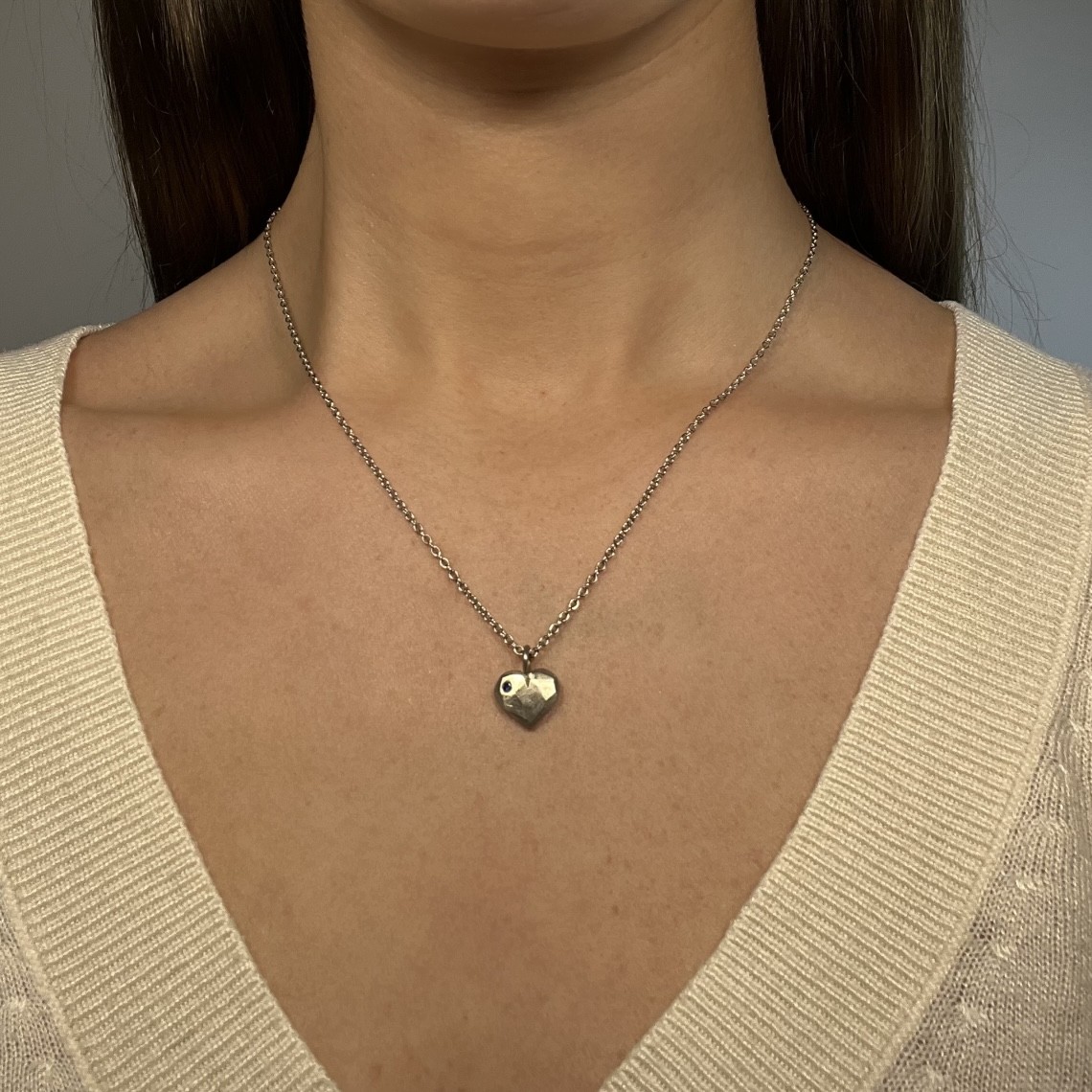 Hänge Älskad hjärta 12 mm blå safir silver - 3