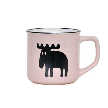 Mugg Älg Pastel, rosa