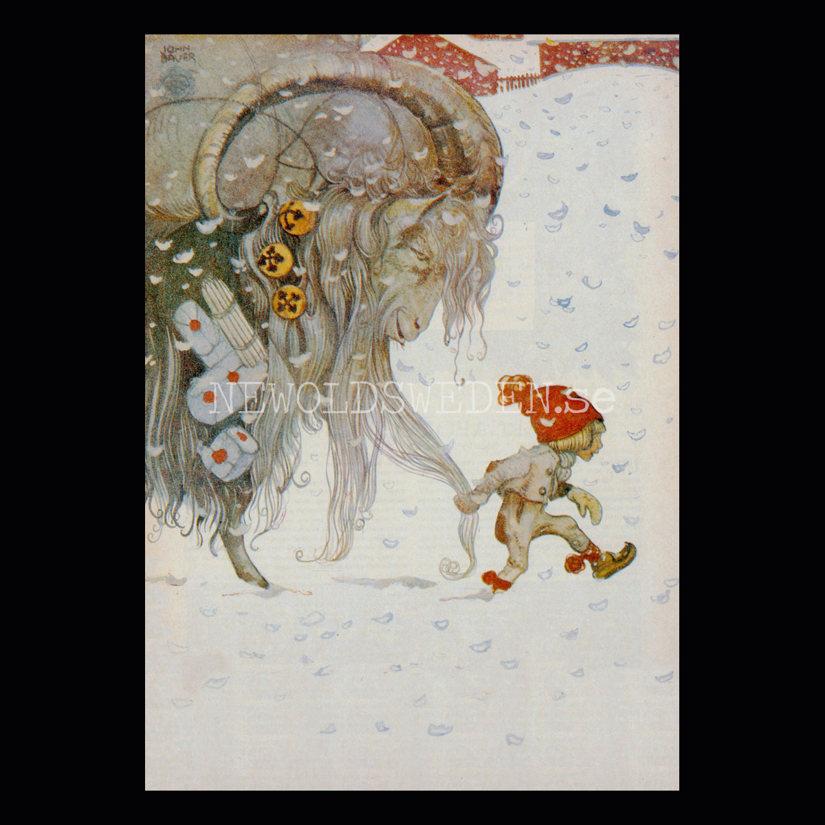 John Bauer Julbocken 1917 - Vykort A4 - BB13