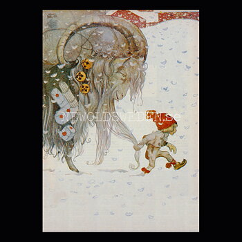 John Bauer Julbocken 1917 - Vykort A4 - BB13