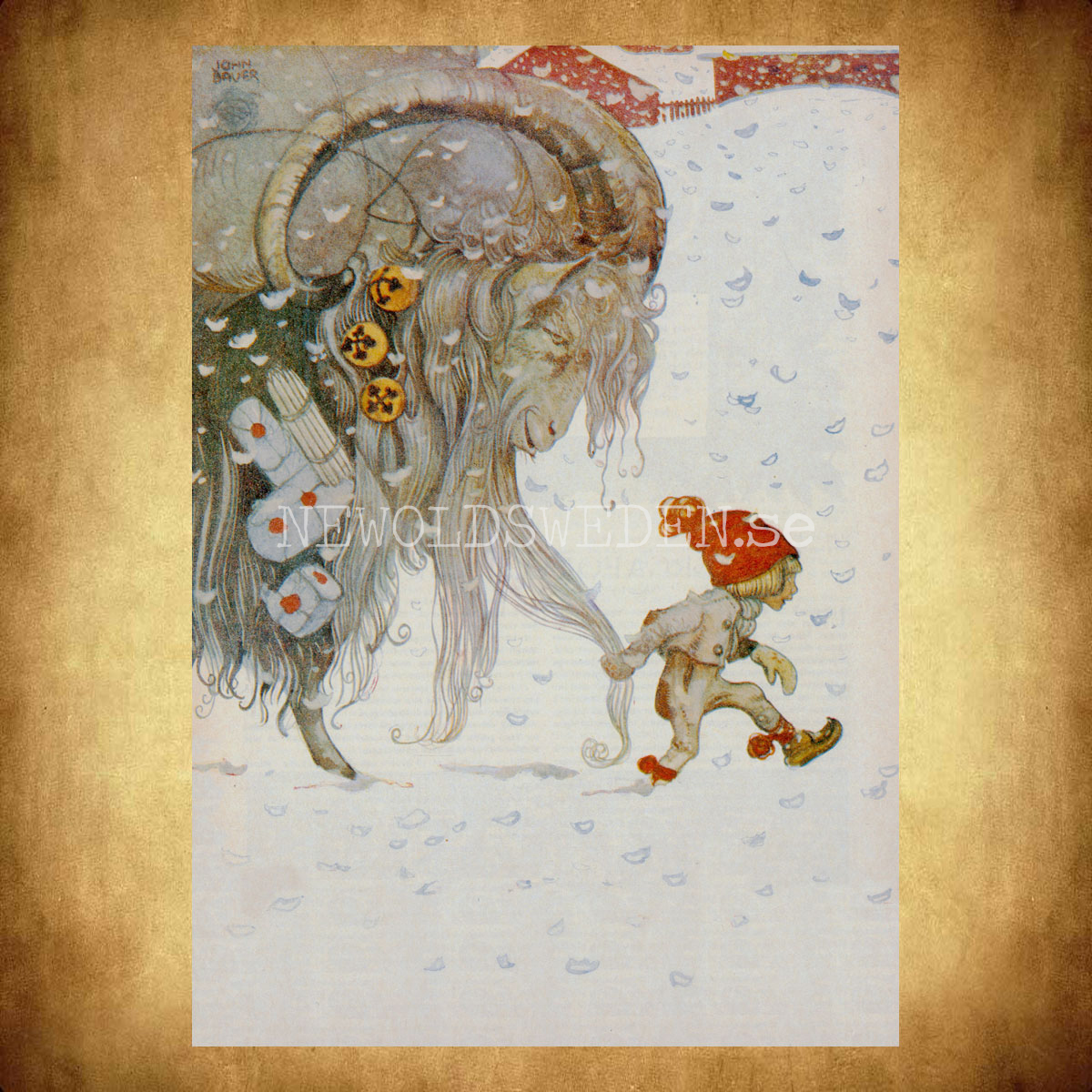 John Bauer Julbocken 1917 - Vykort A4 - BB13 - 3