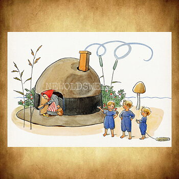 Hattstugan Elsa Beskow - Vykort A4 - BB17