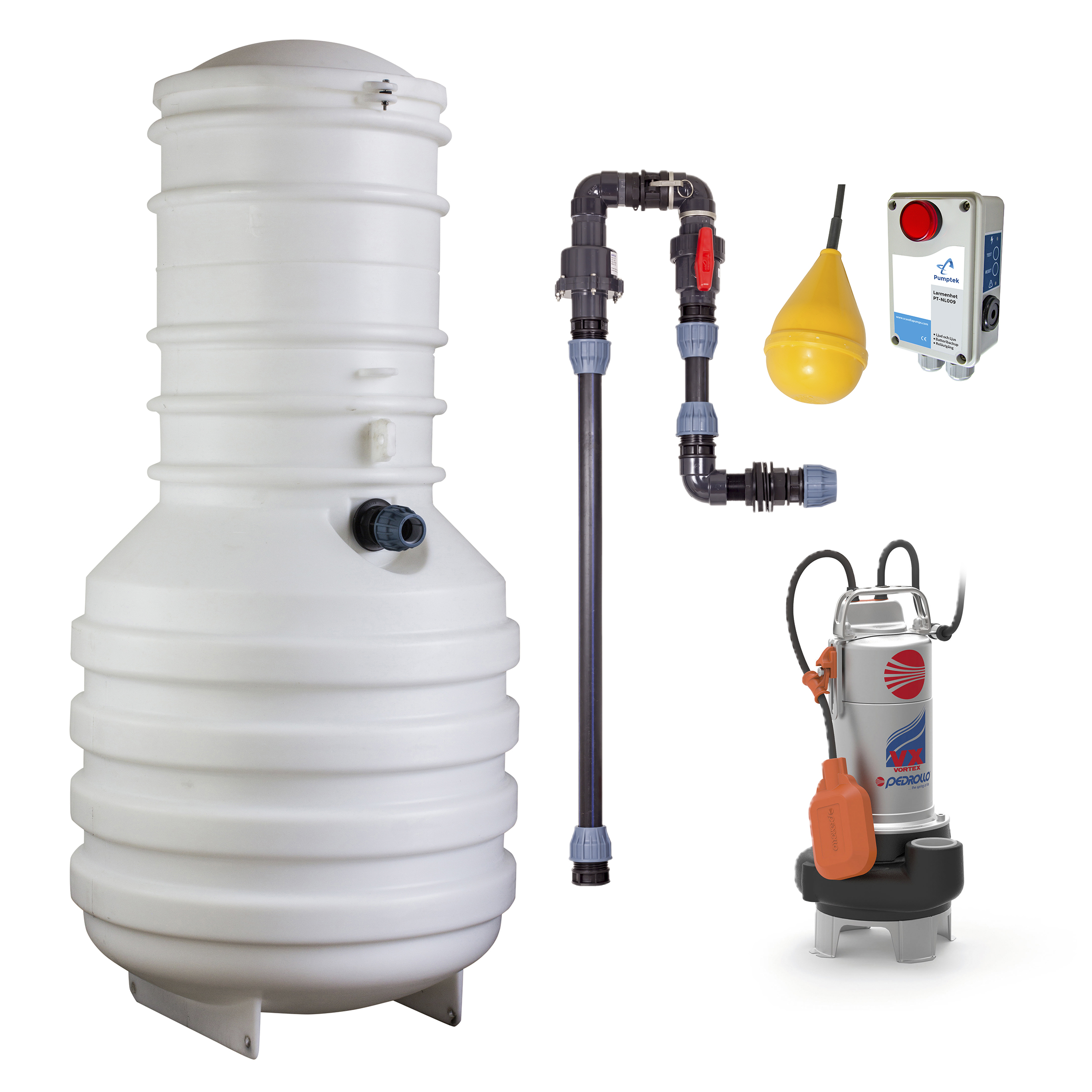 Pumptek PT08 Vortex 2m 1-fas Pumpstation