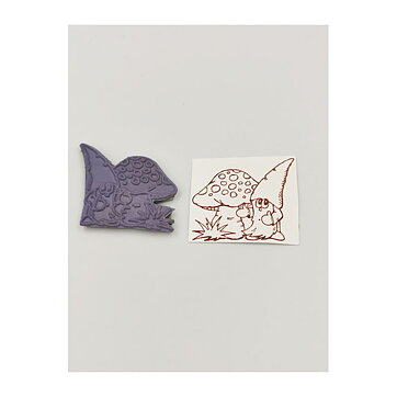 Cling Stamps Second Hand - Christmas Elf Pixie & Mushroom