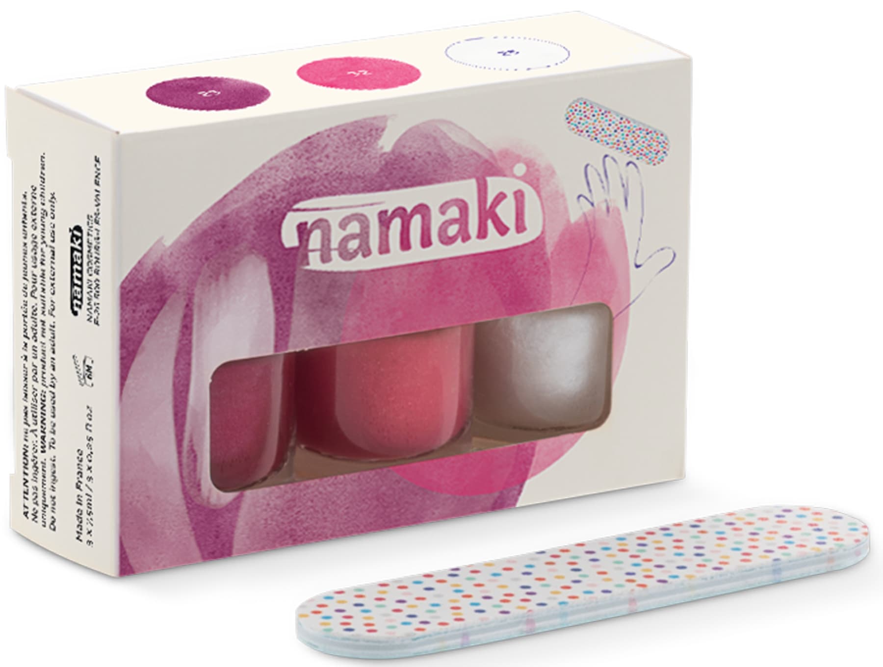 Neglelak til børn 3-pak + neglefil - Namaki