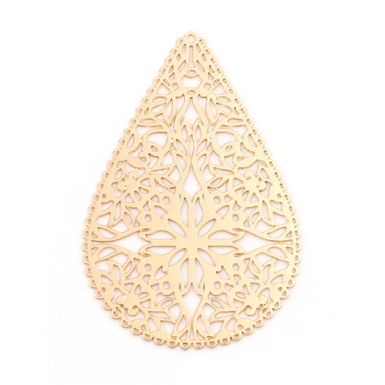 Berlock -  Droppe, Filigree Spets,  Guld