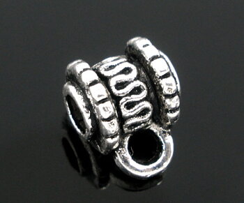 Connector / bail in silver  metal 10mm