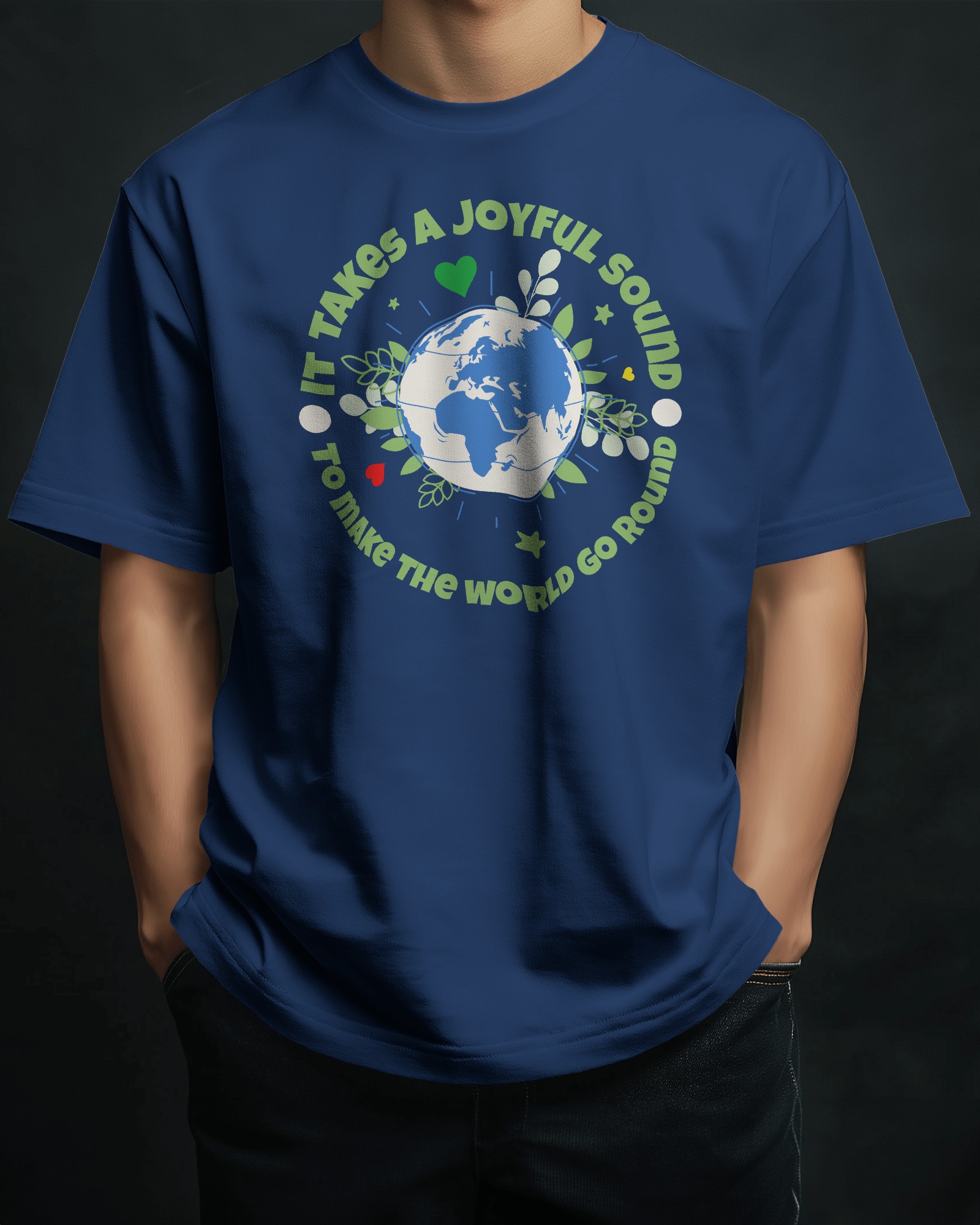 Joyfull Sound T-shirt Navy / Dark Chocolate