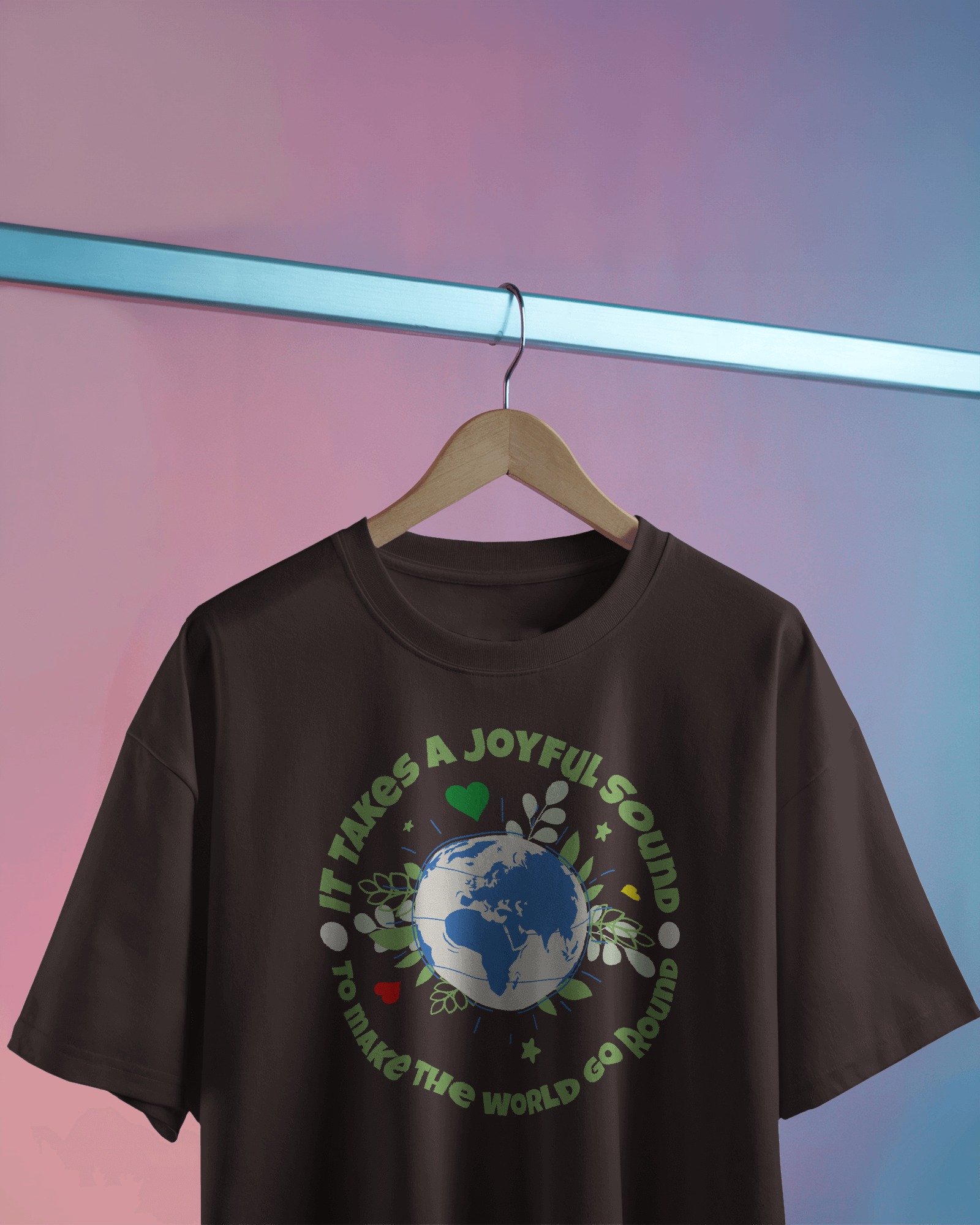 Joyfull Sound T-shirt Navy / Dark Chocolate - 2