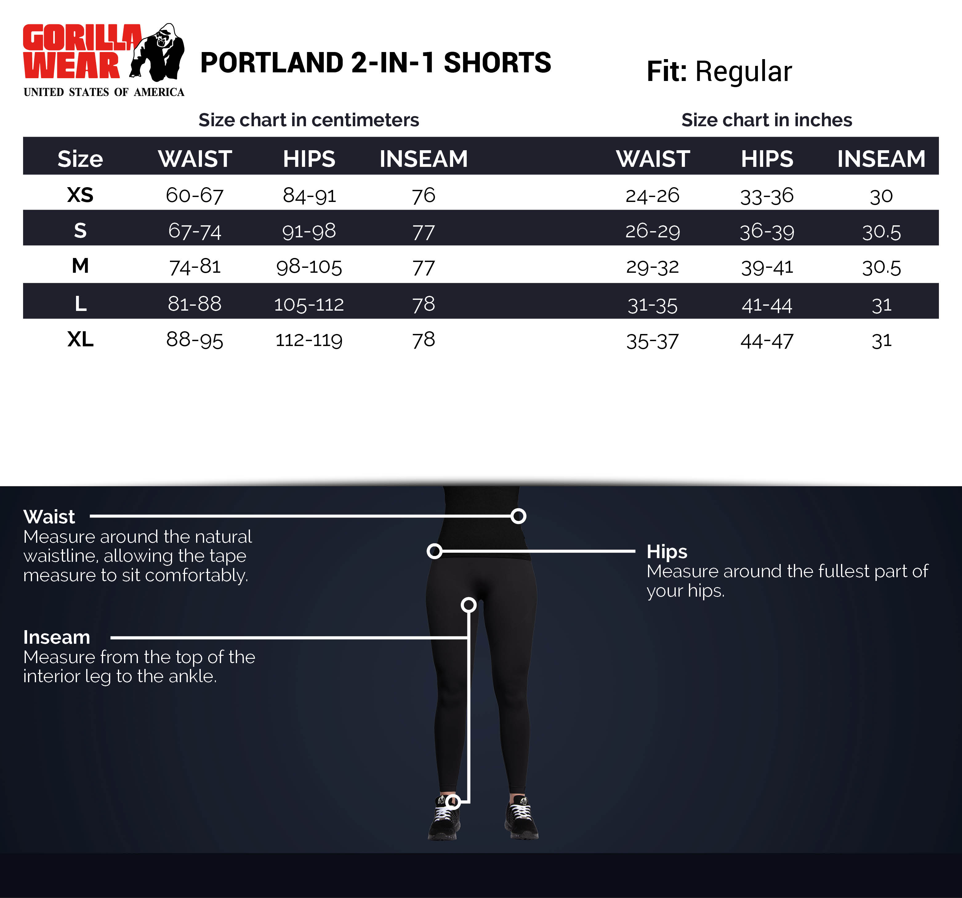 Portland 2-In-1 Shorts, black - 3