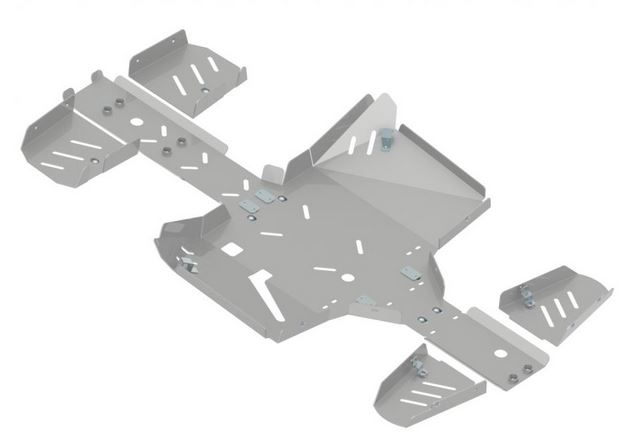 Hasplåtar 4mm Aluminium för TGB 600 LTX (Lång) - 2