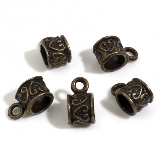 Connector / bail  Bronze heart