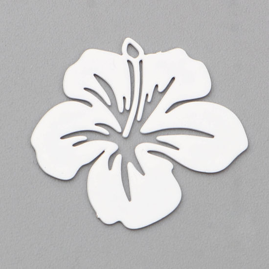 Charm Flower spraypainted white 21mm