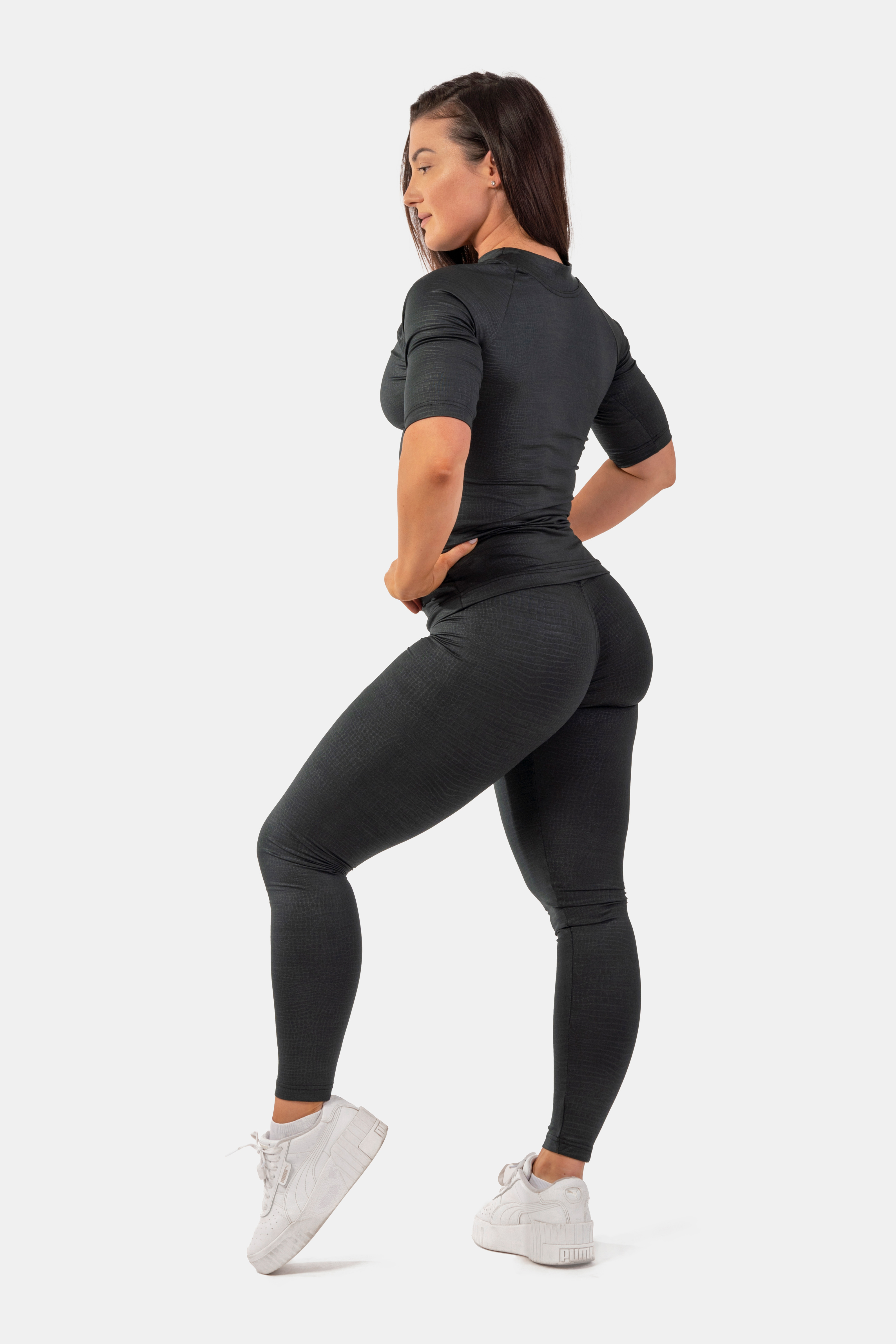 Python SnakeSkin High-Waist Leggings, black - 3
