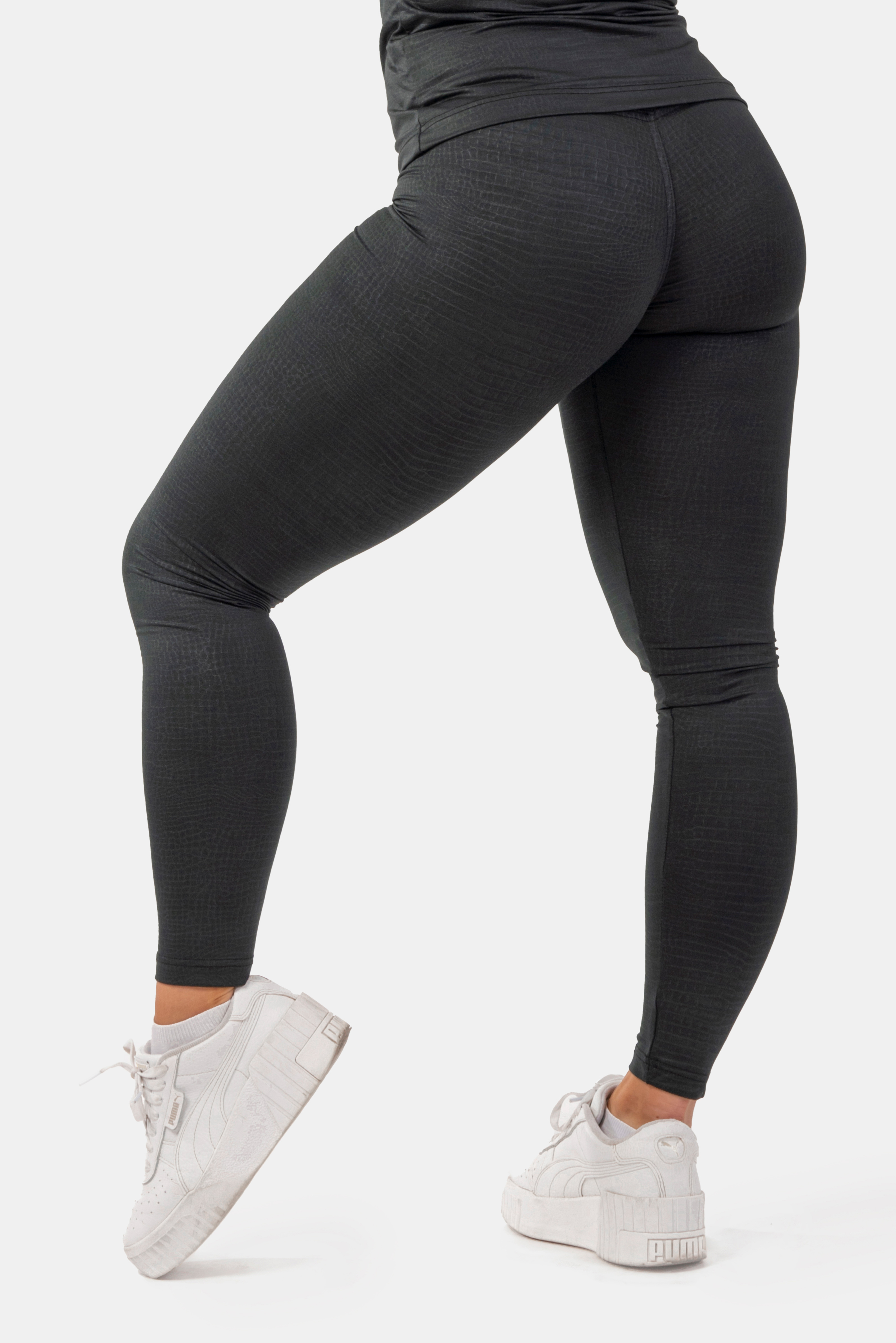 Python SnakeSkin High-Waist Leggings, black - 8