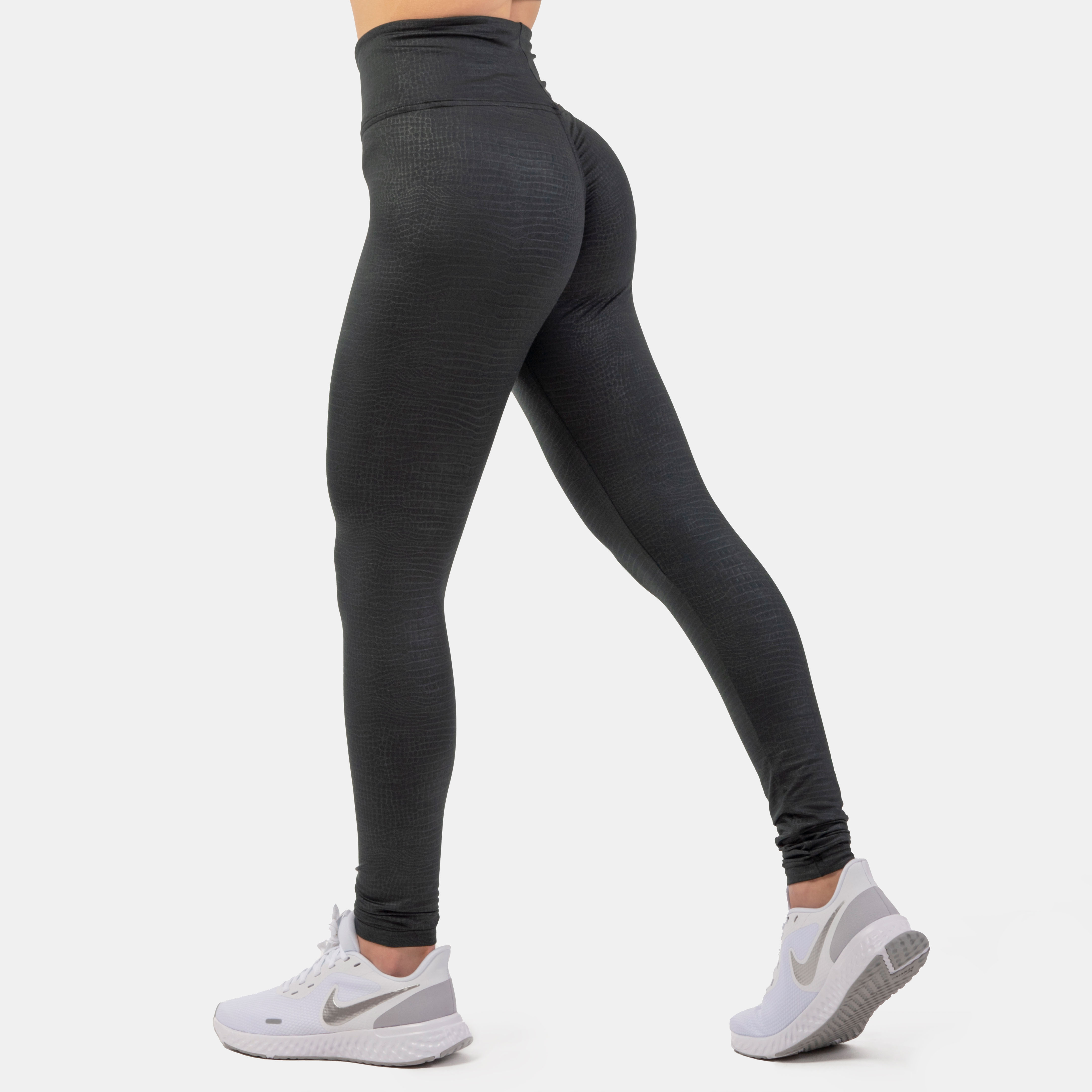 Python SnakeSkin High-Waist Leggings, black - 2