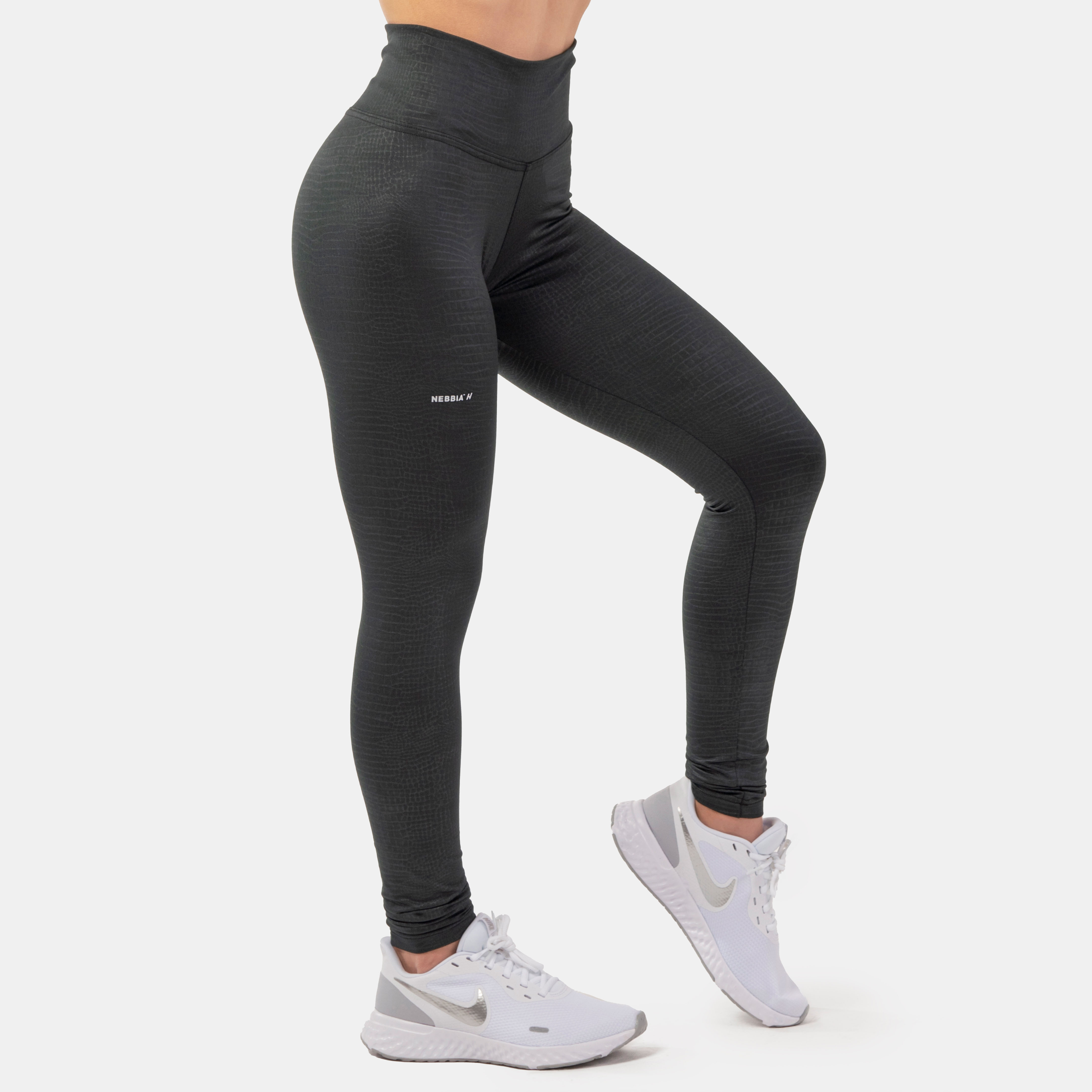 Python SnakeSkin High-Waist Leggings, black