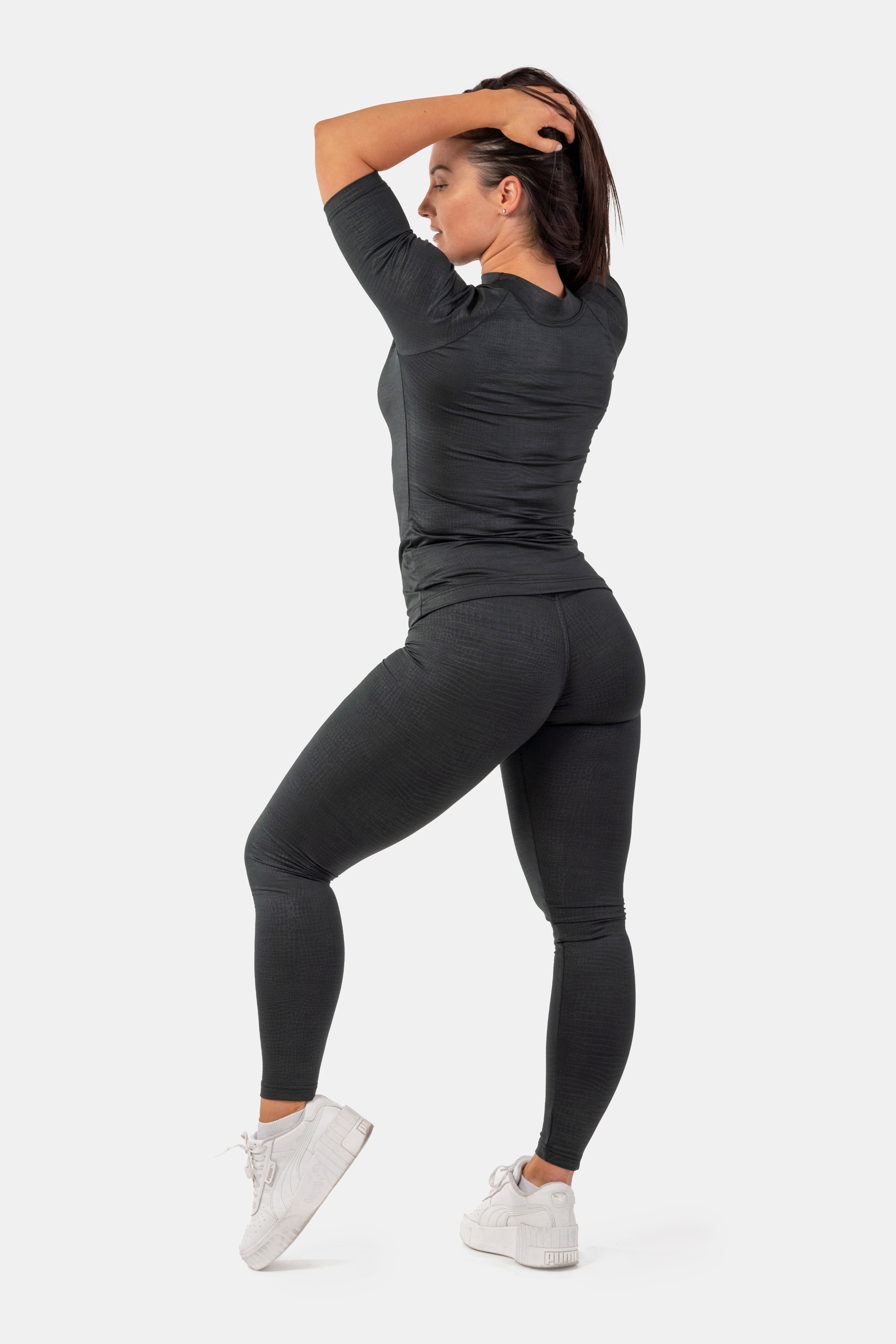 Python SnakeSkin High-Waist Leggings, black - 4